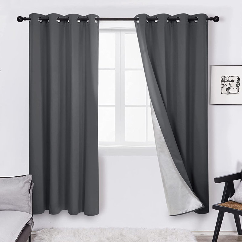 Penrith Blackout Curtain Pair, 52" W x 72" L, Dark Gray