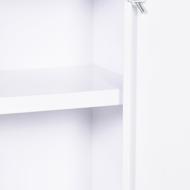 Armoire murale verrouillable 16 po x 21 po pour salle de bain et cuisine, 3 niveaux, blanc