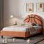 Lit plateforme tapissier Basketball Design, lit sport, adolescents, orange