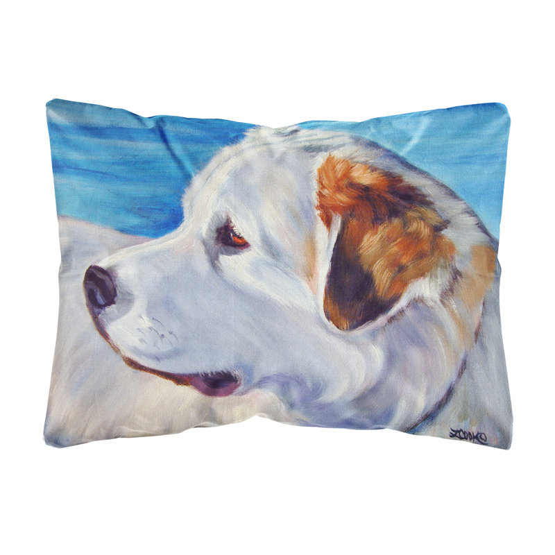  Coussin intérieur / extérieur en tissu Great pyrenees at the beach