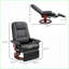 Fauteuils inclinables pour le salon, fauteuil inclinable pivotant manuel avec repose-pieds Base en bois enveloppé | Noir | Cuir PU