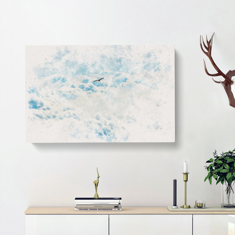 Bird Through The Clouds - Wrapped Canvas, 50cm H x 76cm W x 3cm D