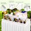 Ensemble de table pliante, station de service et refroidisseur de chariot