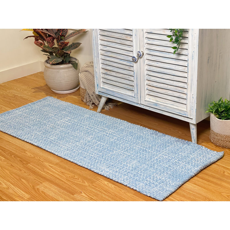 TAPIS DE GAUFRE, L 60 po x l 24 po , Bleu / blanc