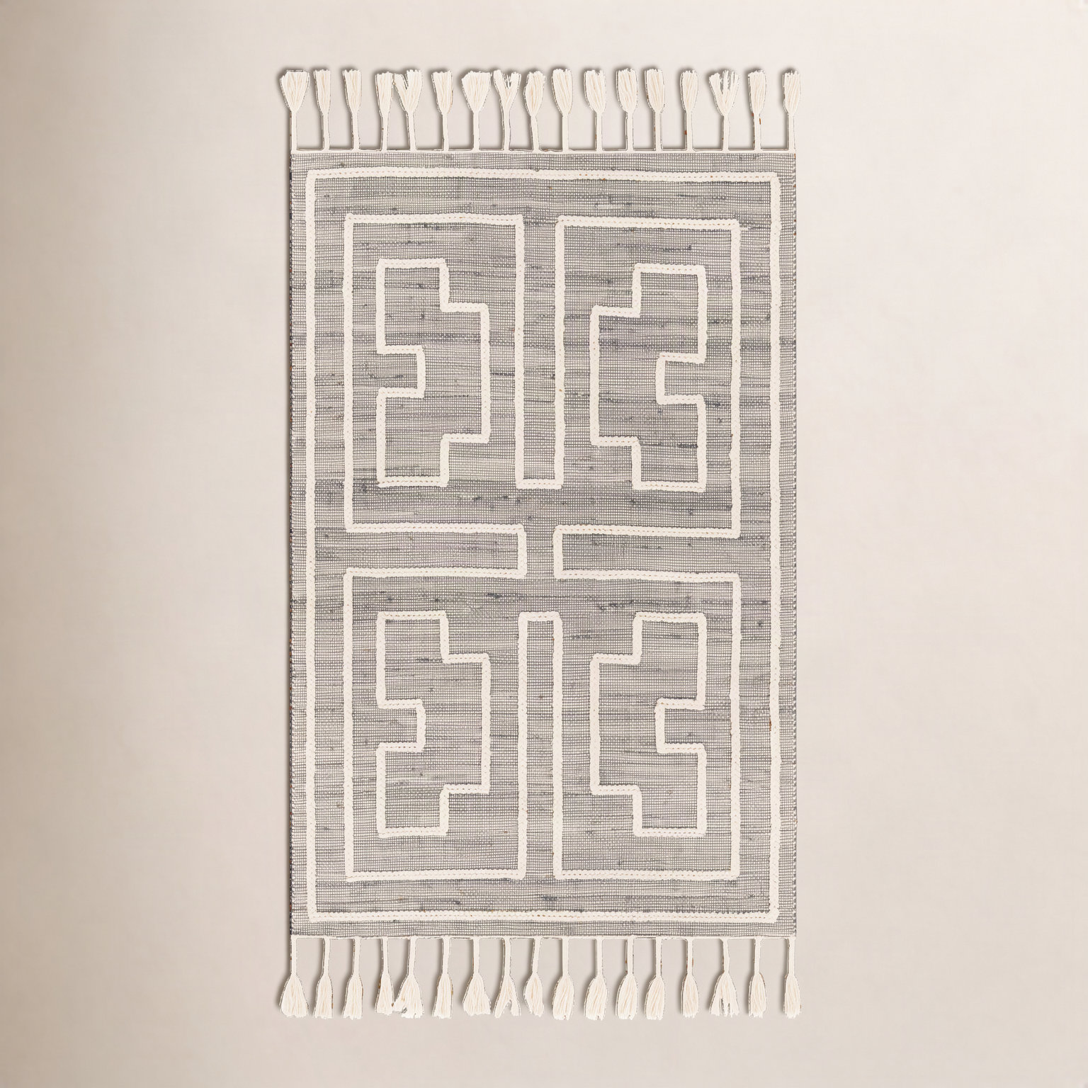 Rodriguez Hand-Woven Geometric Jute Rug, Rectangle 5' x 7'6"