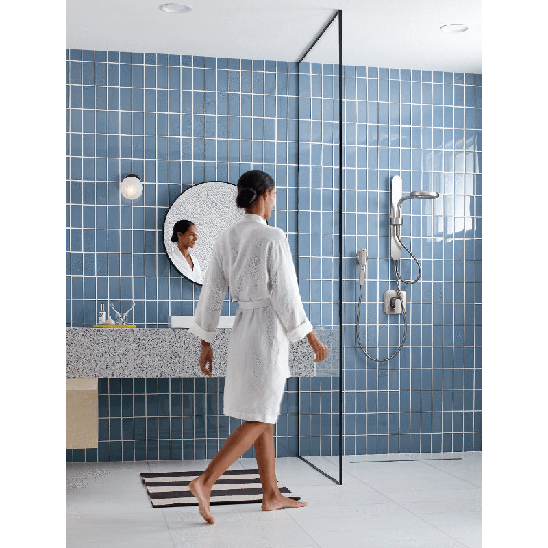 Moen Mixer Shower with Adjustable Shower Head, Overhead, Nickel
