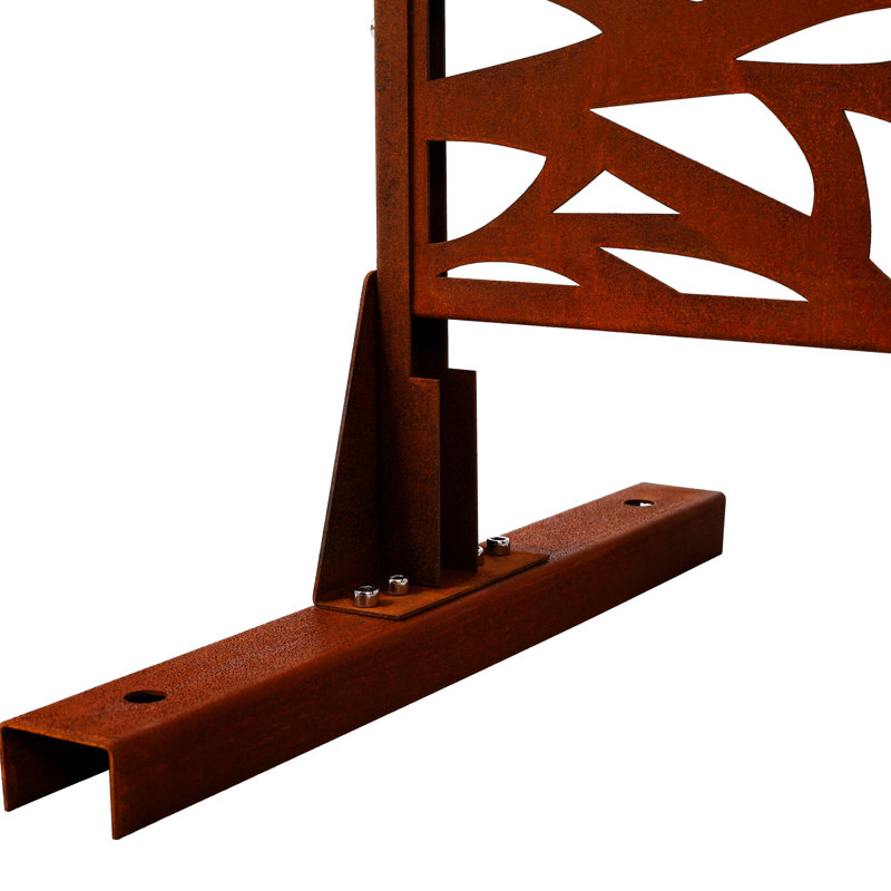Pare-étincelles en métal rouille rouge H 76 po, autoportant, pour l'extérieur et l'intérieur, rendez vos espaces plus intimes avec cet écran W, et installez une terrasse, un patio, un balcon, un jardin