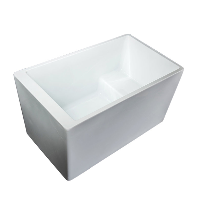 47'' White Acrylic Freestanding Rectangular Soaking Bathtub