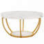 Table basse ronde, table basse à 2 niveaux de 31,7 po avec pieds en faux marbre et en métal, table d'appoint avec centre de table circulaire pour le salon-391846843