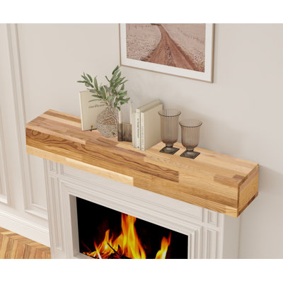 Rustic Wood Fireplace Mantel | Wall-mounted & Floating Shelf For Home Decor
