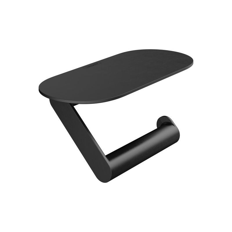 Porte-papier hygiénique avec tablette WallShorro hansgrohe, Noir mat