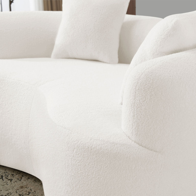 Causeuse incurvée Boneless Compression, Blanc + mousse + ressort + 2 sièges + minimaliste