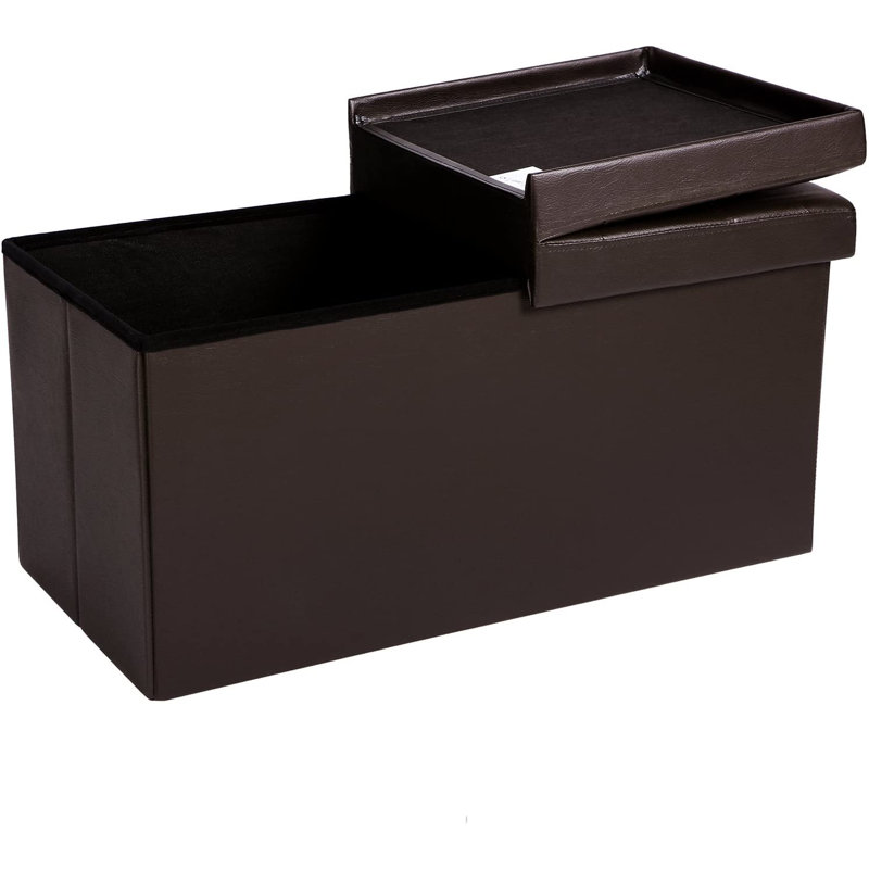 Delmont Vegan Leather Storage Ottoman