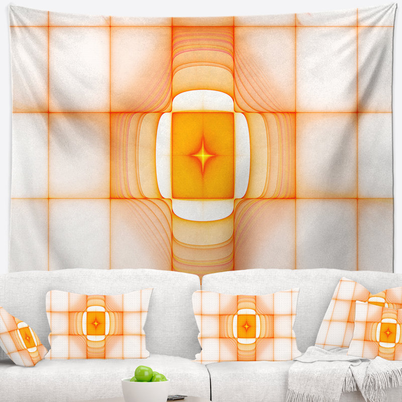 Tapisserie pare-soleil à infrarouges abstract jaune, H 68 po x l 80 po