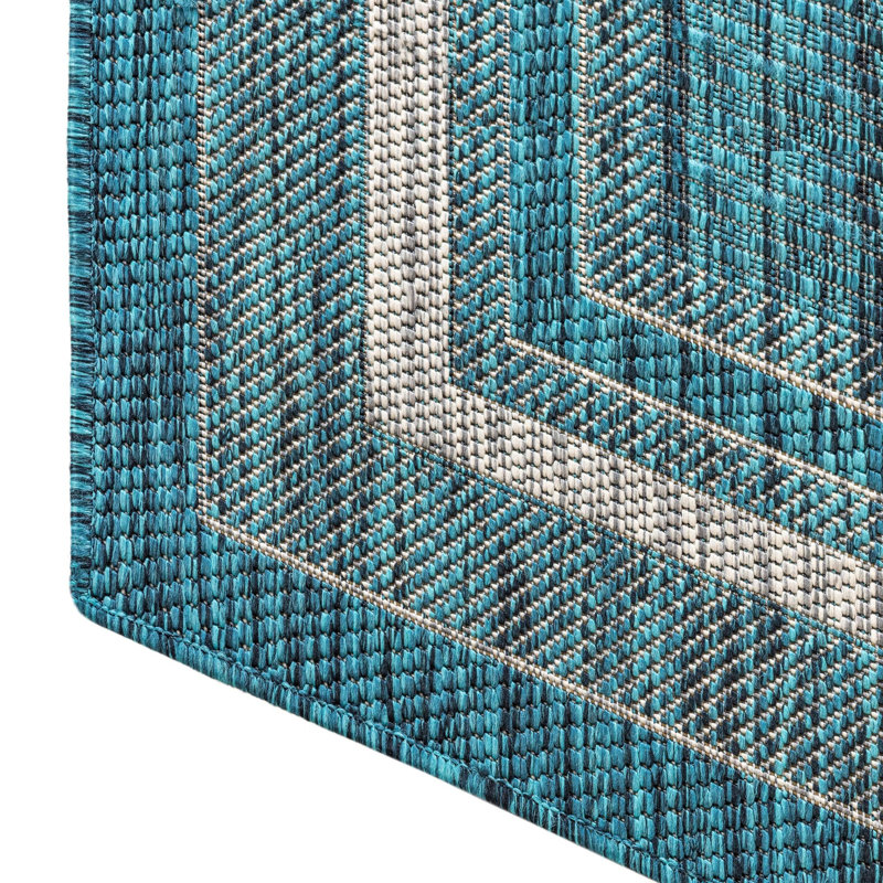 Tapis intérieur / extérieur Sevinc, Dark Teal, Octogone 5 pi x 5 pi