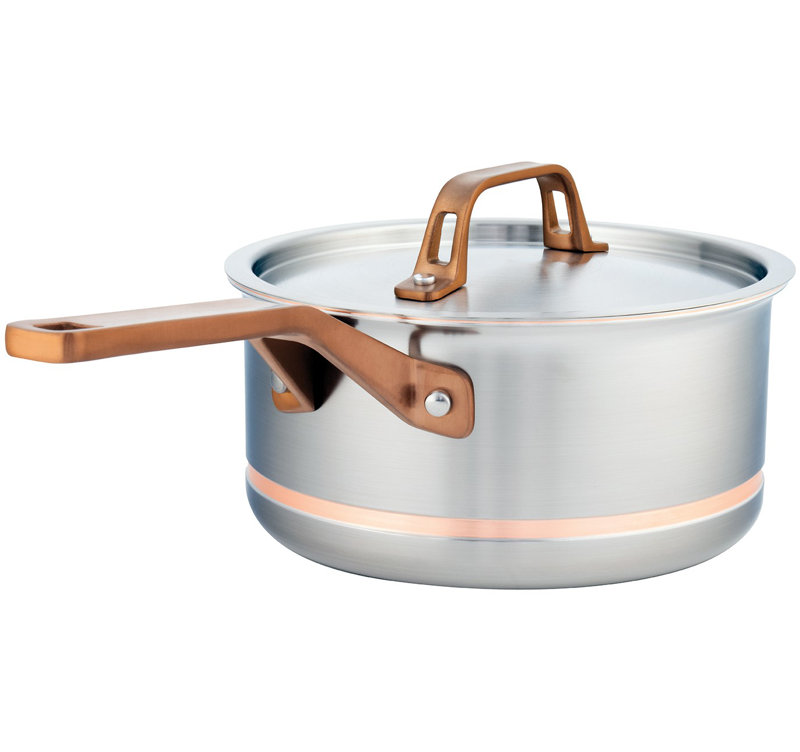 Casserole 3,1 L Meyer CopperClad avec couvercle, 3 pintes