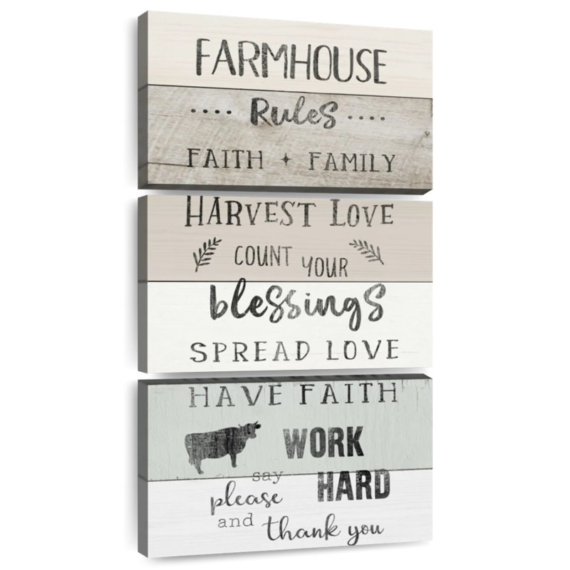 Plaque murale Farmhouse Rules, H 27 po x l 12 po