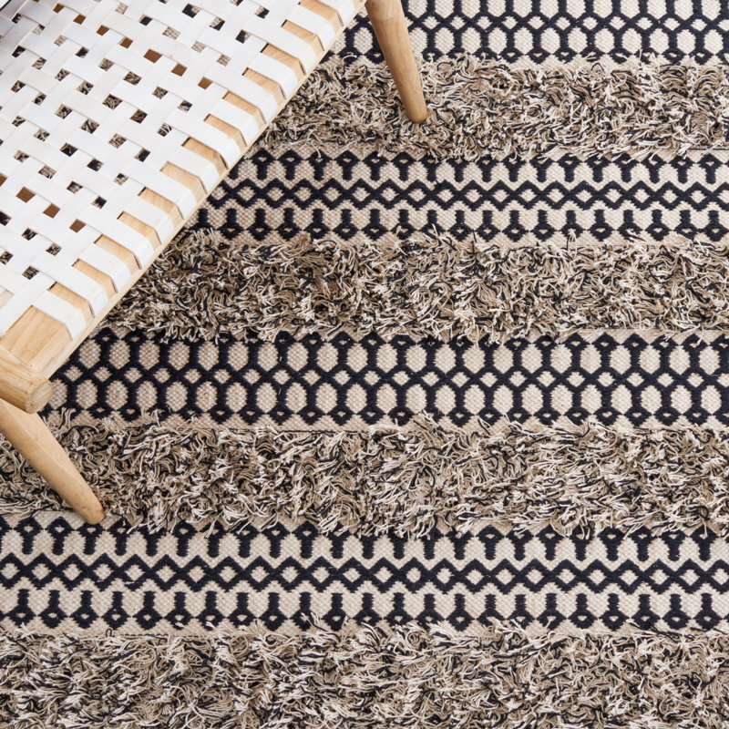 Natura Flat Weave Cotton Southwestern Rug, Square 6'