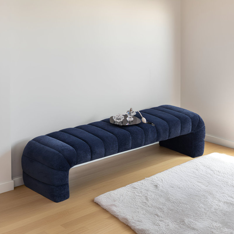 Banc rembourré 69,6 po, Marine