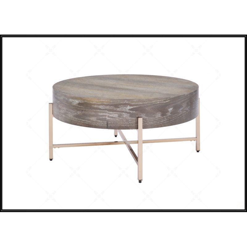 Table basse brun clair et champagne