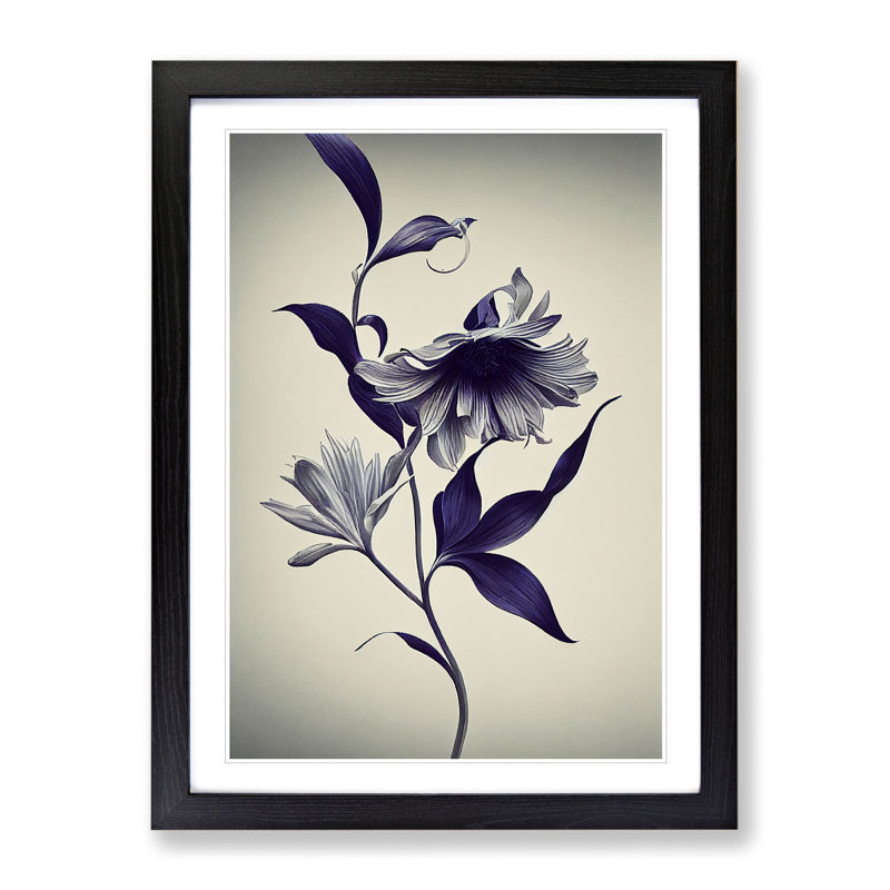 The Picturesque Flowers - Single Picture Frame Painting, 64cm H x 46cm W x 2cm D, Black