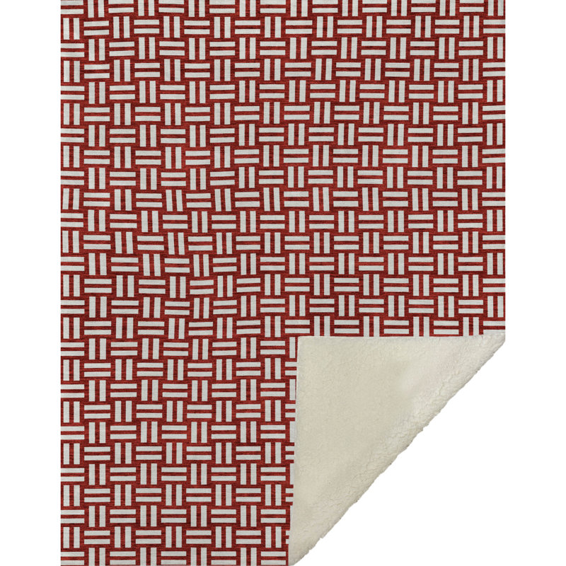 Jeté carré Addison Sherpa ASB925, Géométrique 7, Rouge
