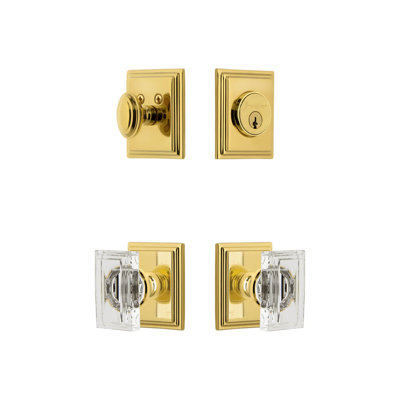 Ensemble d'entrée complet avec rosette carrée et bouton en cristal Carre