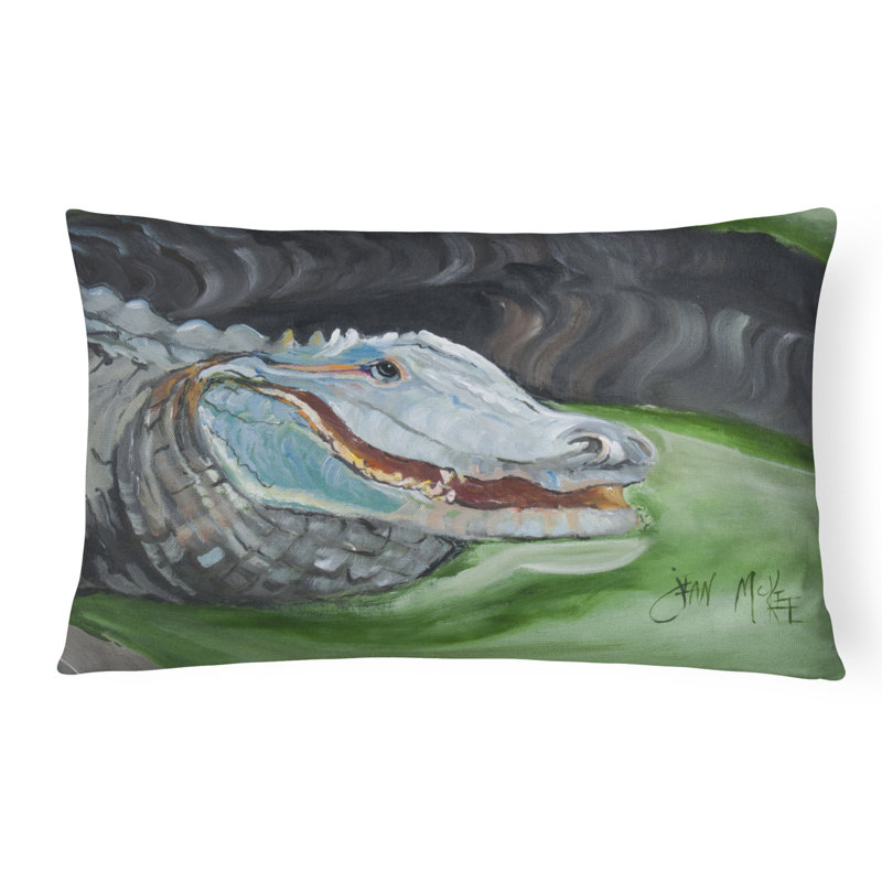 Coussin intérieur/extérieur vert/gris alligator