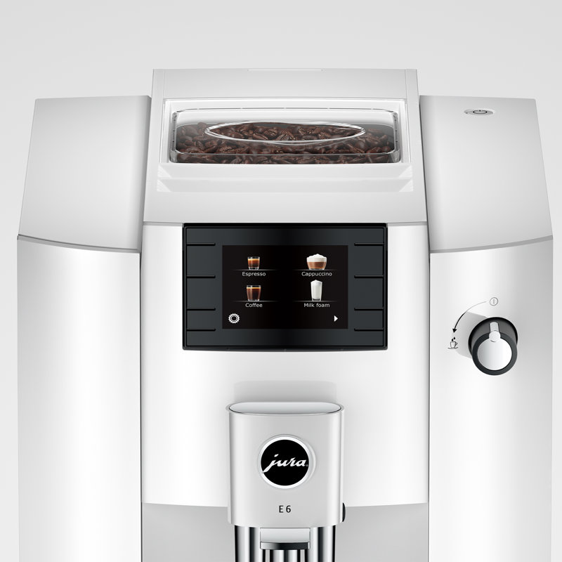 JURA E6 Fully Automatic Coffee & Espresso Machine, Piano White