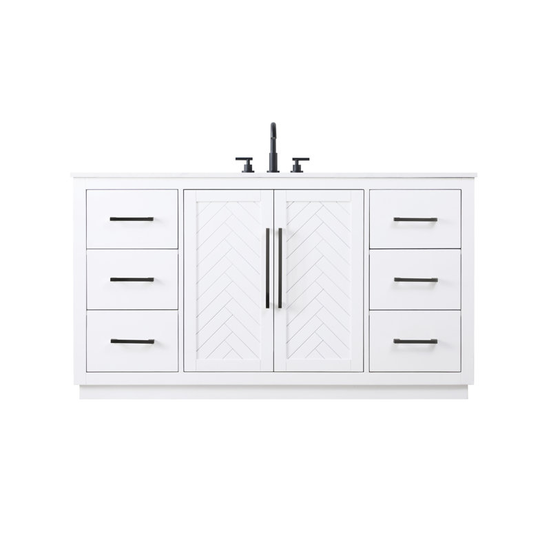 Meuble-lavabo simple 60 po, Blanc
