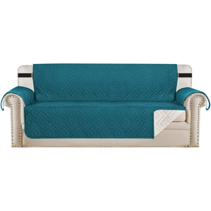 Reversible Box Cushion Sofa Slipcover for Dogs/Cats/Pets Quilted Furniture Protector with Non Slip Elastic Strap Water Resistant Sofa Covers Couch Covers Machine Washable