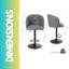 Swivel Upholstered Adjustable Height Counter Stool with Metal Frame