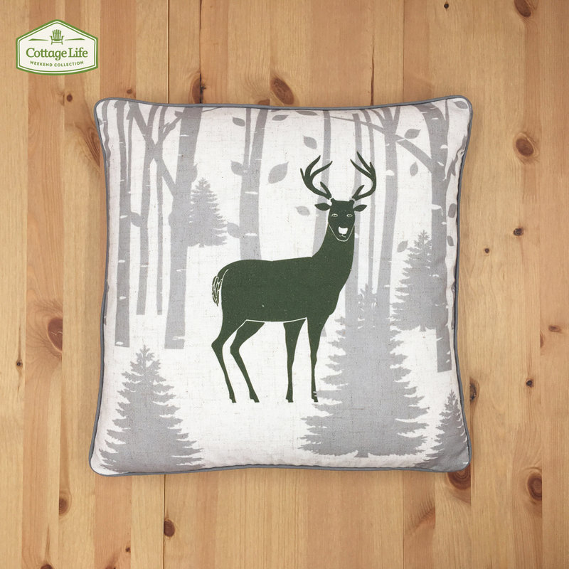 Housse de coussin en bois FOREST TRAIL, Vert, Sans insert - housse seulement