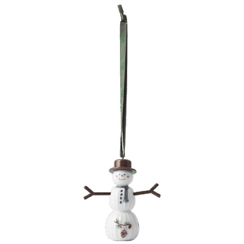 Hammershoi Christmas Snowman, Hanging H 3.7" White W. Deco