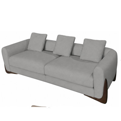 Modern 83" Fabric Sofa, Solid Wood Frame For Living Room, Gray, Left Hand
