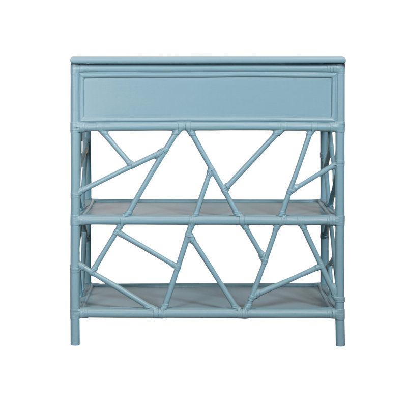 End Table with Storage, Pool Blue