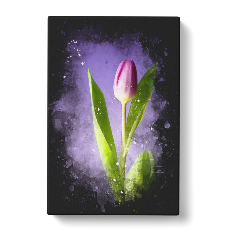 Purple Tulip Flower - Wrapped Canvas, 91cm H x 60cm W x 3cm D