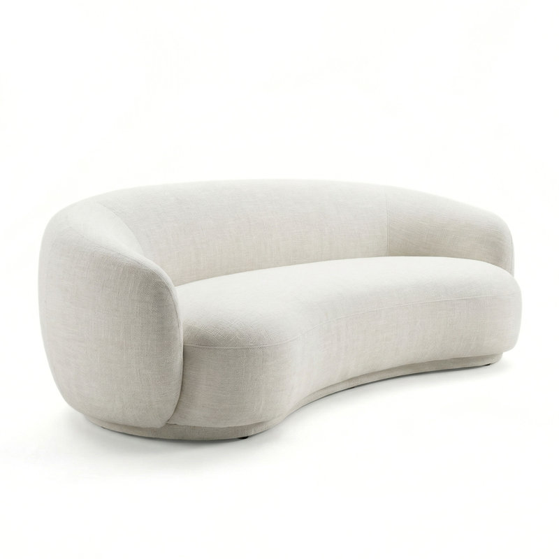 Kendall 90" Cream Textured Chenille Sofa