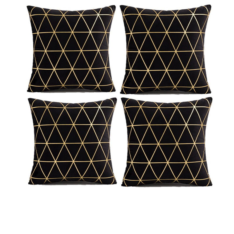 Coussin décoratif en velours, Noir