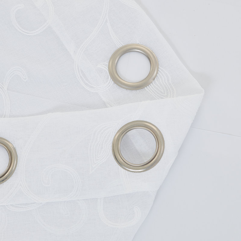 Panneau de rideau simple diaphane avec œillets Shavonda, Blanc, L 52 po x L 54 po