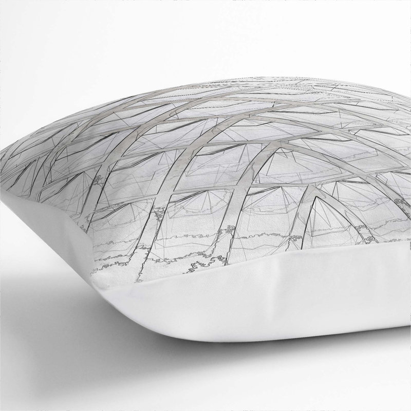 Square Throw Cushion, White, 40cm H x 40cm W x 15cm D
