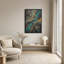 Tableau sur toile à motif de cercles abstraits turquoise et or-1322793592