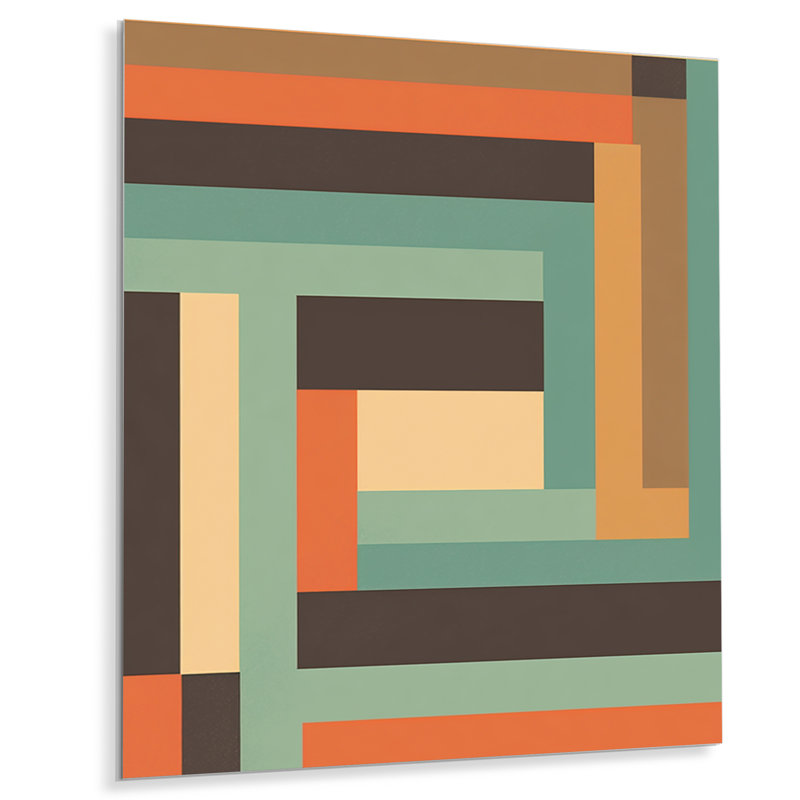 Décoration murale rétro Mid-Century graphique V - Mid-Century moderne en métal, H 32 po x l 16 po