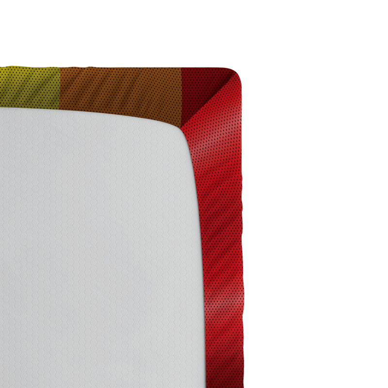 Drap-housse Ambesonne, paquet de 2, Drap-housse grand, Orange / jaune / bleu rayé