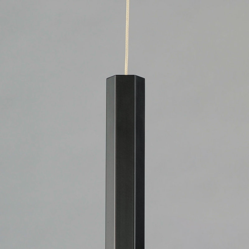 Luminaire suspendu 1 lumière diaphane, Noir, H 15,75 po x l 1,5 po x P 1,5 po