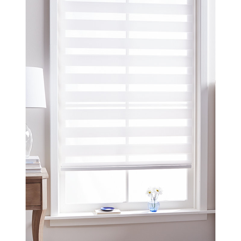 Store plissé semi-transparent, l 29 po x L 64 po, Blanc