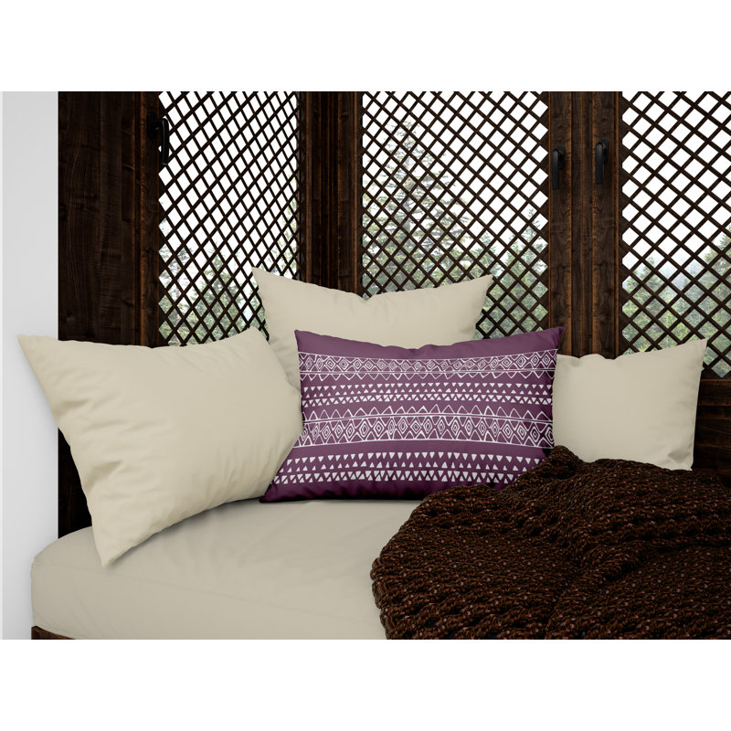 Titi Geometric Outdoor Reversible Throw Pillow, Purple