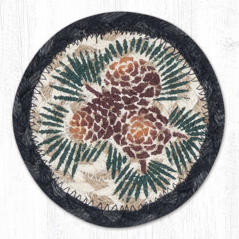  Carré d'inspiration naturelle H 5 po Pinecone Jute Coaster