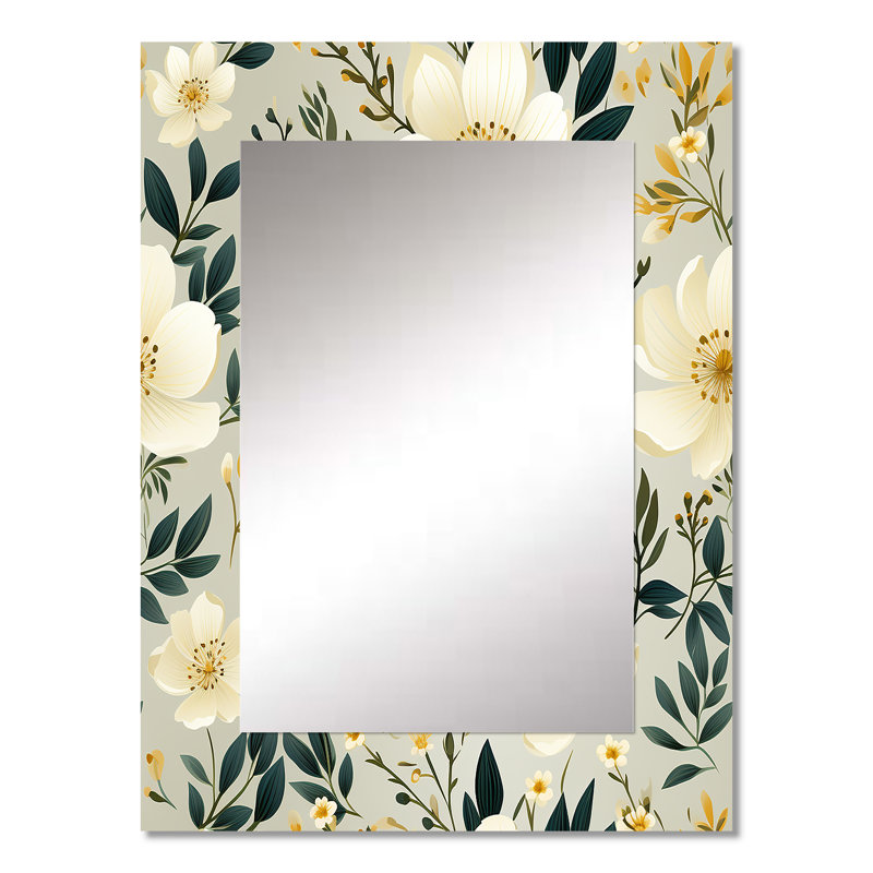 Décoration murale Playful Poppy Blossom - miroir floral, 32 po x 24 po