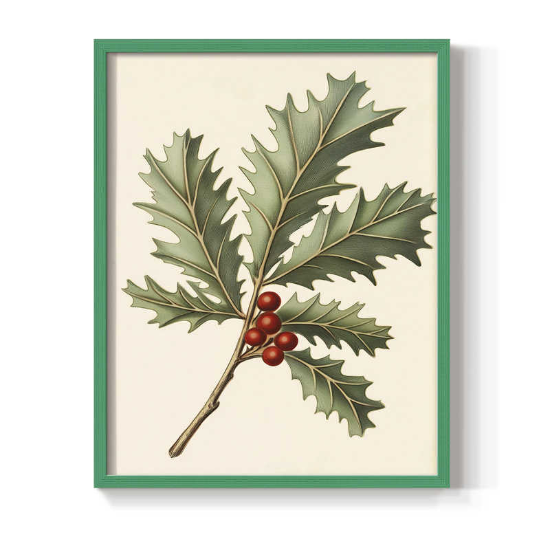 Art des Fêtes de Noël - série 2 - CCLXV, reproduction encadrée - bois massif, H 30 po x l 24 po, Vert